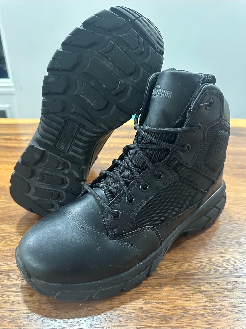 Interceptor Men’s Guard Tactical Lace-up & Zipper Boots Men’s Sz 9 Black